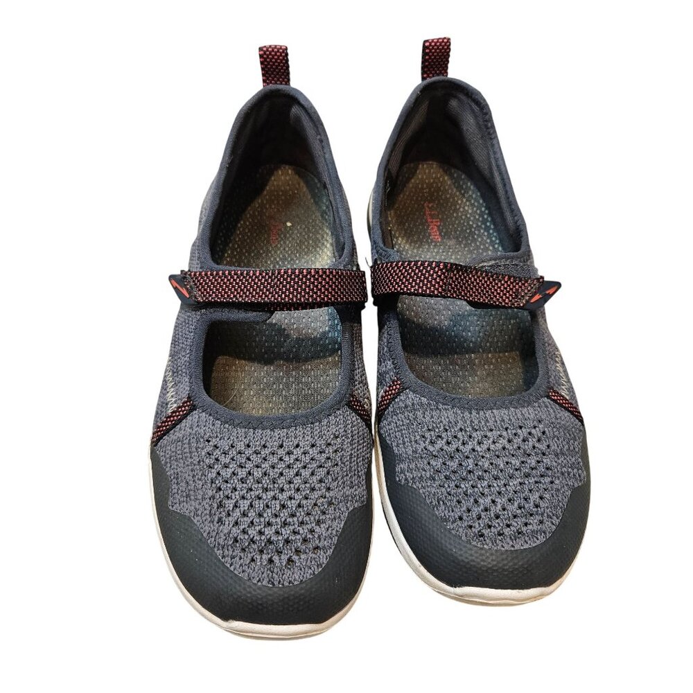LL Bean Woman SZ 8.5 Back Cove Blue Mary Janes Comfort Breathable Athleisure